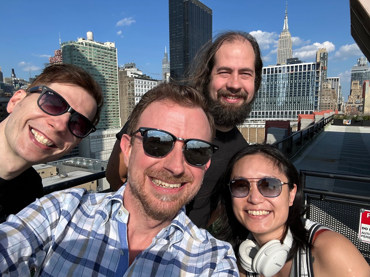 Richard with members of the Slyyd team on a Manhattan rooftop