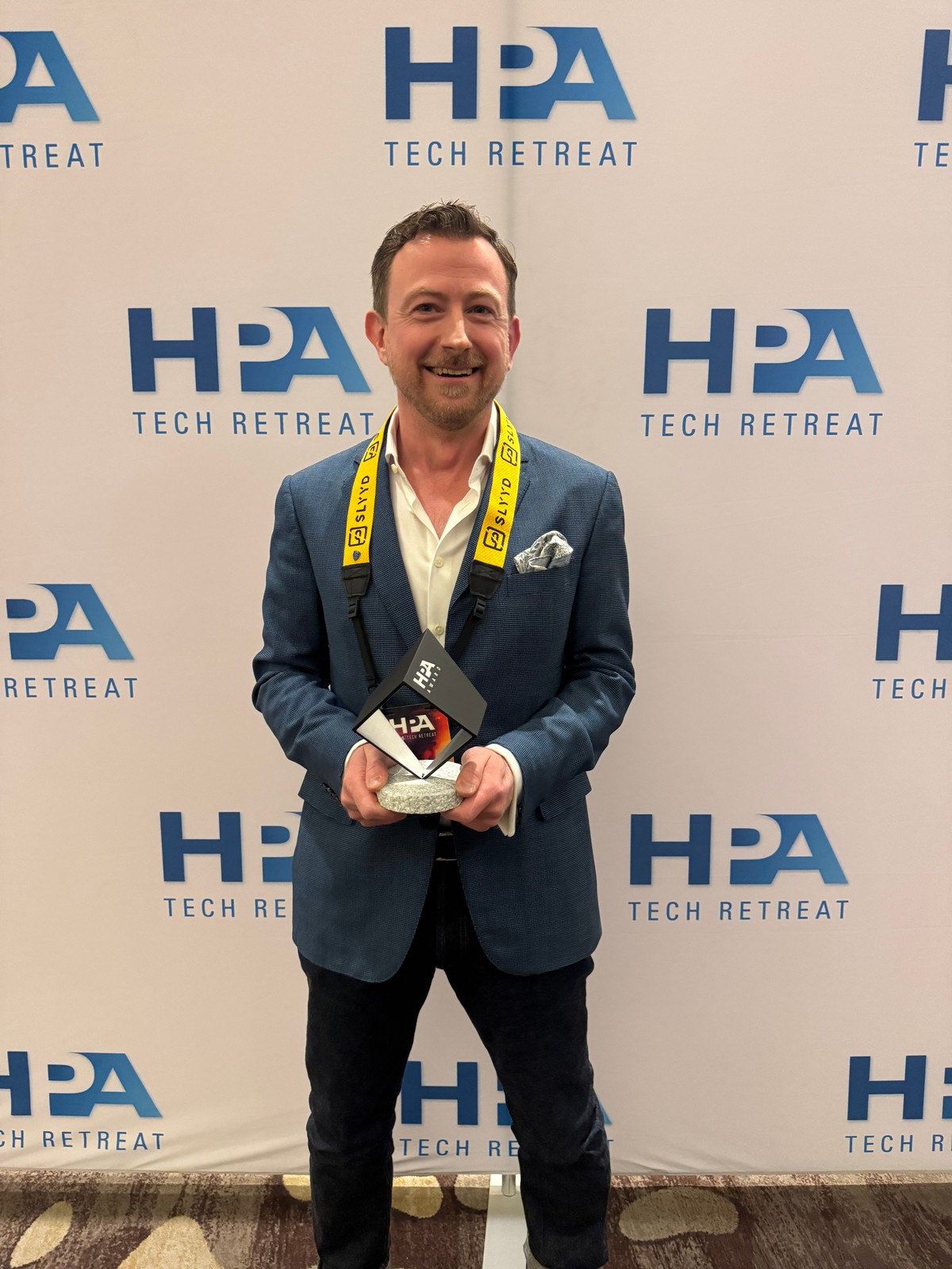 Richard Ulivella holding the HPA Innovation in Production and Capture Award, 2026