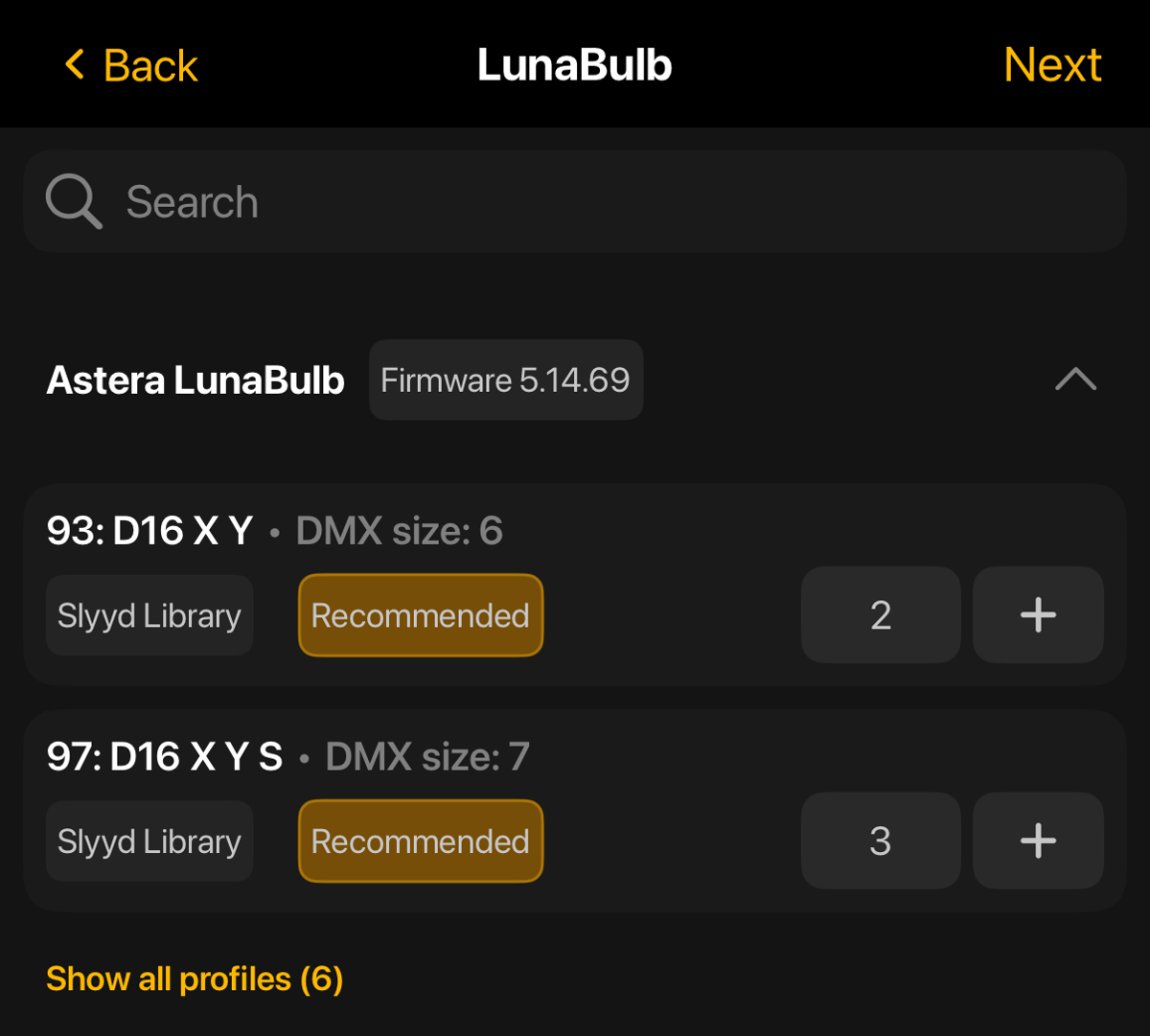 Slyyd app — the recommended badge marking a single hand-picked profile on a fixture
