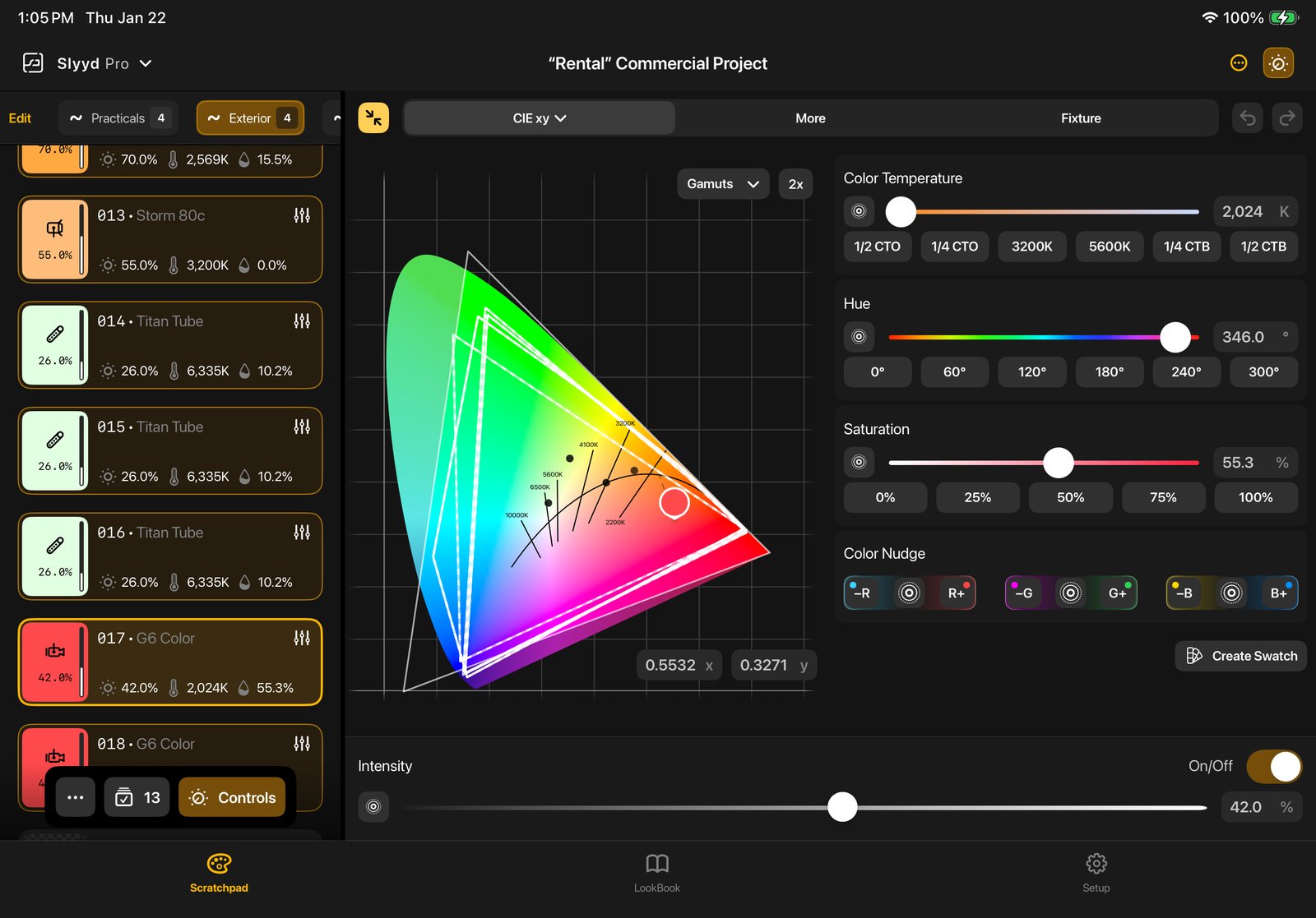 Slyyd — Match Color feature using the device camera as a reference instrument